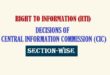 CIC Decisions - Section-Wise